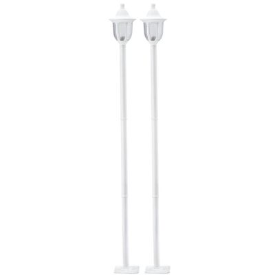 Kit 2 Postes Modena Luminária Externa de Chão Bivolt Branco Dital Iluminação Jardim Praças