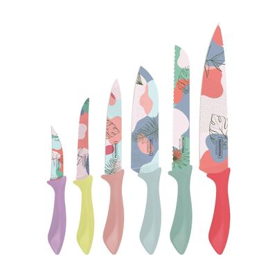 Jogo de Facas Tramontina Colorcut Aço Inox e Cabos de Polipropileno Colorido 6 Peças