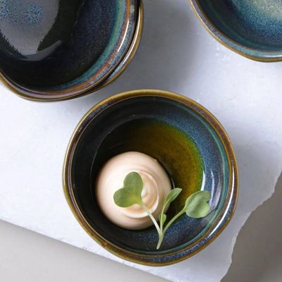 Kit 24 Ramequins Pequenos 50ml Molheiras Cerâmica Oceano Porto Brasil Restaurante Bar Bistrô