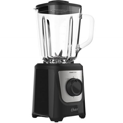 Liquidificador Power Black Inox 1,5L 750W Jarra de Vidro 5 Velocidades Oster Preto / 220V