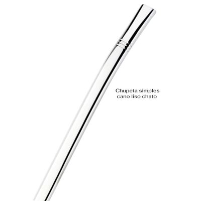 Bomba Inox Chata Lisa Chupeta Simples Bojo Redondo Cano Grosso De 9mmx23Cm