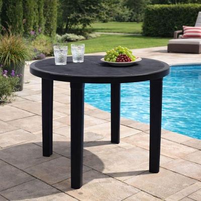 Mesa Tramontina Plástica Preta 89x72cm Polipropileno Cassino Summa Uso Externo Desmontável