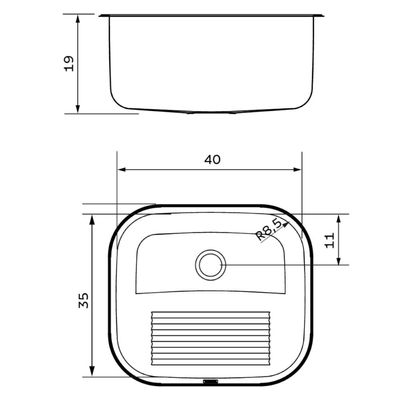 Tanque Tramontina Hera Compact 19 Litros em Aço Inox Acetinado 40x35 cm com Tábua de Madeira
