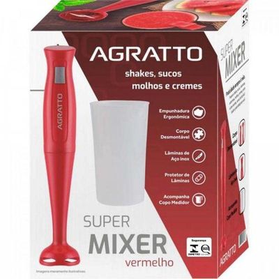 Super Mixer Agratto Mxv-01 200w Vermelho 110V