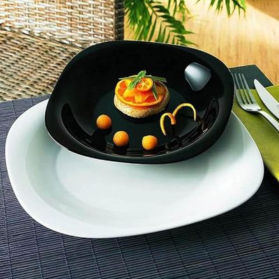 Kit 12 Pratos Rasos de Sobremesa 19cm Vidro Opalino Lyor