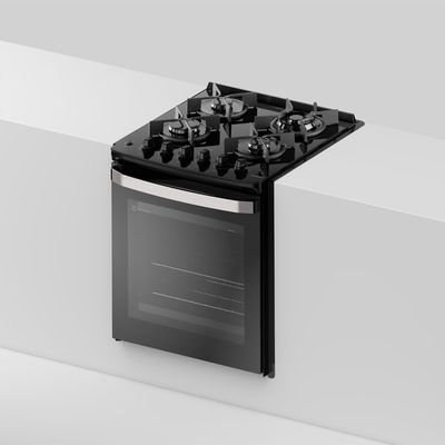Fogão de Embutir 4 Bocas Electrolux Preto Experience Mesa de Vidro, Grill e PerfectCook360 (FE4EB) 220V