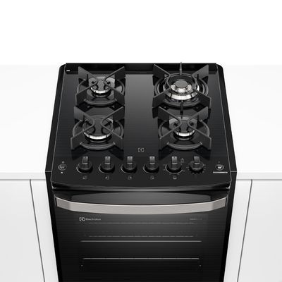 Fogão de Embutir 4 Bocas Electrolux Preto Experience Mesa de Vidro, Grill e PerfectCook360 (FE4EB) 220V