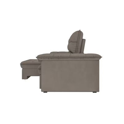 Sofá 5 Lugares Capri Slim Retrátil Reclinável Suede 250cm Luizzi Cacau