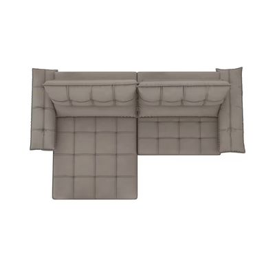 Sofá 5 Lugares Capri Slim Retrátil Reclinável Suede 250cm Luizzi Cacau