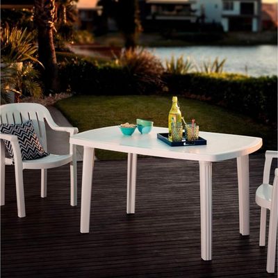 Mesa Tramontina Camboriú Branca em Polipropileno 135 x 84 cm