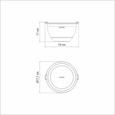 Bowl Tramontina Cucina em Aço Inox com Tampa Plástica 19 cm 1,5 Litros