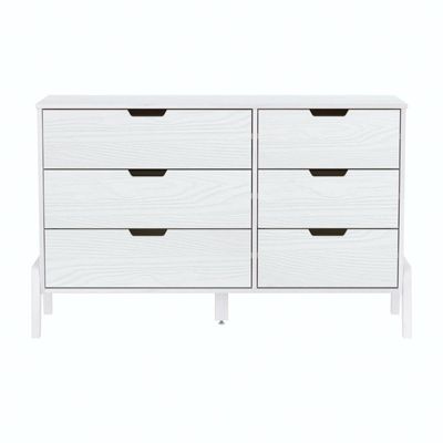 Cômoda 6 Gavetas Veneza em Madeira Branco 119x40x76 cm Marin