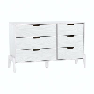 Cômoda 6 Gavetas Veneza em Madeira Branco 119x40x76 cm Marin