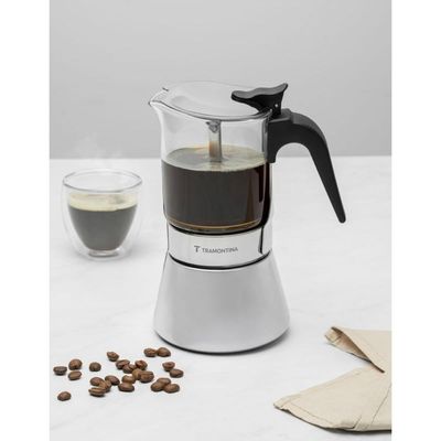 Cafeteira Espresso Italiana Tramontina 300ml em Aço Inox e Vidro