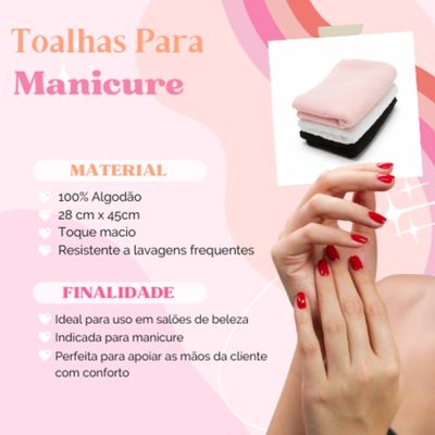 Toalha para Manicure e Pedicure - 28x45cm Branco