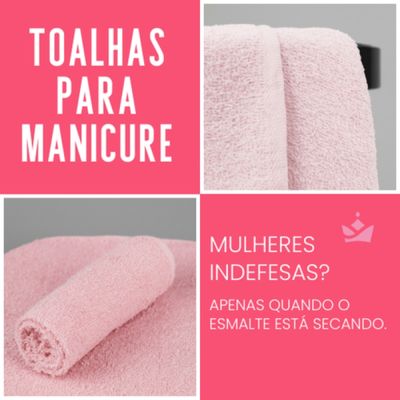Kit 8  Toalhas  para Manicure e Pedicure - 28x45cm Preto