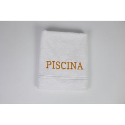 Toalha De Banho Soft Plus - Bordada P/ Piscina Personalizada - variaçoes Dach Azul