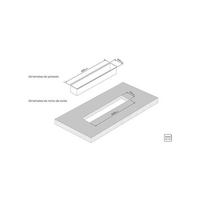 Canal Organizador Tramontina Aço Inox Acetinado 90x18cm com Acessórios