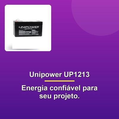 Bateria Unipower 12v 1,3ah Up1213 F187