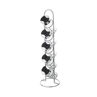 Conjunto Porta-Condimentos Euro Home VDR2703 5 Peças Vidro com Suporte Cromado Elegante Cromado com Transparente