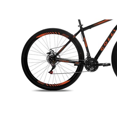 Bicicleta Aro 29 Colli Nantes 21 Marchas Freio a Disco Quadro Preto Fosco e Laranja Preto com Laranja