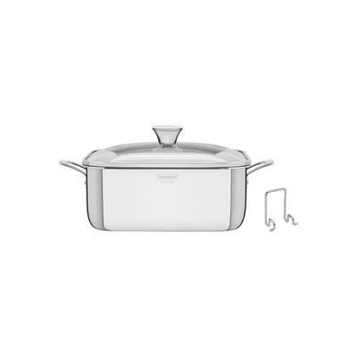 Caçarola Tramontina Grano Quadrada Aço Inox Suporte para Tampa 4 L