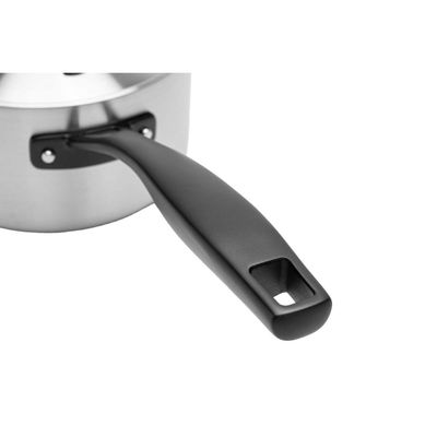 Panela Tramontina Grano Black Aço Inox 16 cm 1,7L Fundo Triplo Indução
