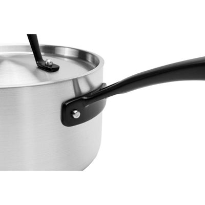 Panela Tramontina Grano Black Aço Inox 16 cm 1,7L Fundo Triplo Indução
