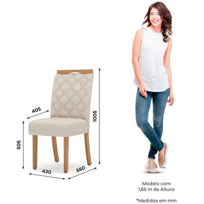 Kit 2 Cadeiras Bianca Henn Elegância Para Sua Sala De Jantar Linho