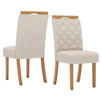 Kit 2 Cadeiras Bianca Henn Elegância Para Sua Sala De Jantar Linho