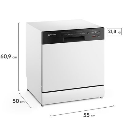 Lava-Louça Electrolux 8 Serviços Programa Lava e Seca 50 min, Branco - LB08E Branco / 220V