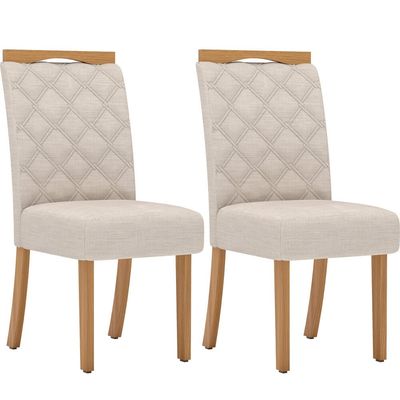 Kit 2 Cadeiras Bianca Henn Elegância Para Sua Sala De Jantar Linho