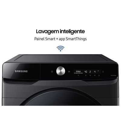 Lava e Seca Samsung 18kg Smart Wie#8209;Fi Ecobubble Vapor de Higiene Black Inox WD18T Black Inox Look / 110V