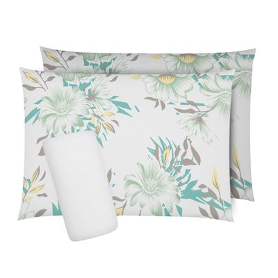 Jogo de Lençol e Cama Queen Esplendor 100% algodão  1,58m x 1,98m x 35cm  3 Peças (1 Lençol + 2 Fronha) Branco