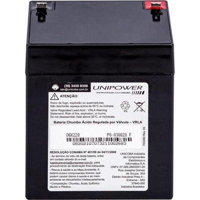 Bateria Estacionária 12v 5ah Unipower