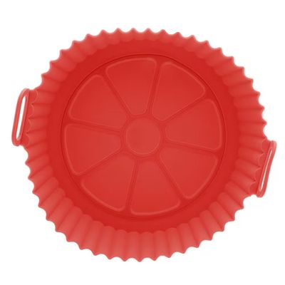 Forma Redonda de Silicone para Air Fryer  Lyor Vermelho
