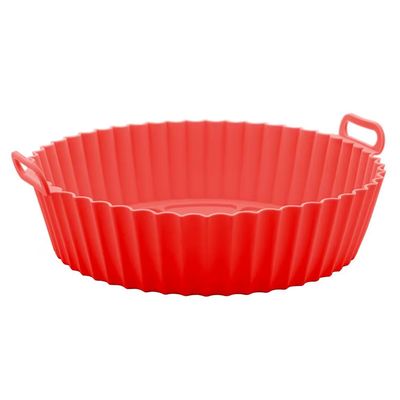 Forma Redonda de Silicone para Air Fryer  Lyor Vermelho