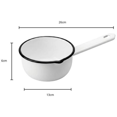 Kit 2 Papeiros Esmaltados N12 com Cabo Panelinha Branca Ágata Cozinha Metallouça