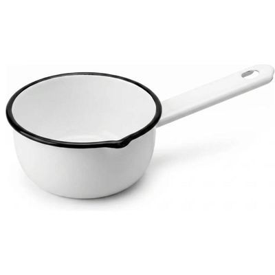 Kit 2 Papeiros Esmaltados N12 com Cabo Panelinha Branca Ágata Cozinha Metallouça