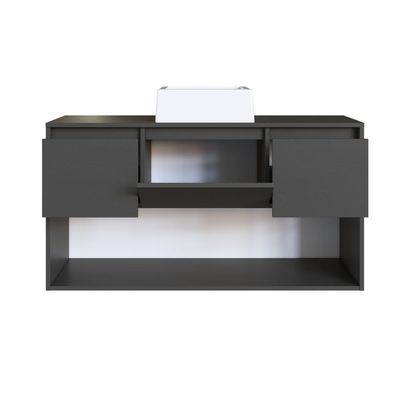 Gabinete de Banheiro Suspenso 110cm com 2 Gavetas Porta e Ni