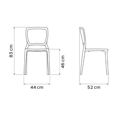 Conjunto Mesa Madeira Maciça Marin Brasil 4 Cadeiras Sofia Fechada Preta Tramontina