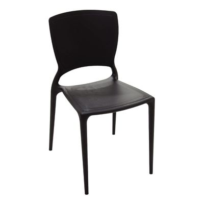 Conjunto Mesa Madeira Maciça Marin Brasil 4 Cadeiras Sofia Fechada Preta Tramontina
