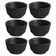 Kit 6 Ramequins 170ml Cerâmica Preto Matte 9x5cm Porto Brasil Molheira Shoyu Restaurante Japonês