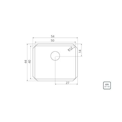 Cuba de Embutir Quadrum 50 Tramontina 50x40x20 cm em Aço Inox Acetinado OUTLET