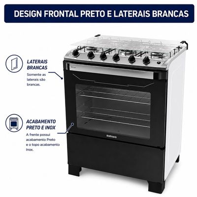 Fogão 05 Bocas Itatiaia New Dream Tripla Chama 101 Litros Branco / Bivolt