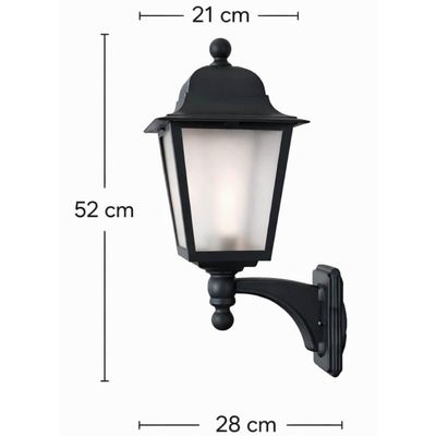Arandela de Parede com Suporte Superior Bivolt E27 Soberana Dital Lente Fosca