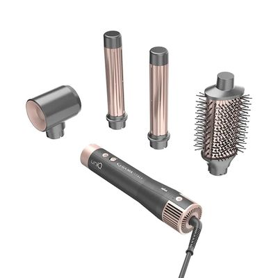 Modelador Uniq Aura 4 em 1 1500W Efeito Coanda Escova Oval Secador e Cachos GA.MA Italy Cinza e Rosa / 220V