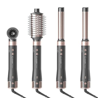 Modelador Uniq Aura 4 em 1 1500W Efeito Coanda Escova Oval Secador e Cachos GA.MA Italy Cinza e Rosa / 220V