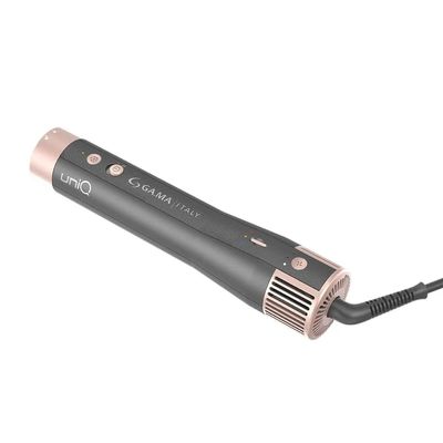 Modelador Uniq Aura 4 em 1 1500W Efeito Coanda Escova Oval Secador e Cachos GA.MA Italy Cinza e Rosa / 220V