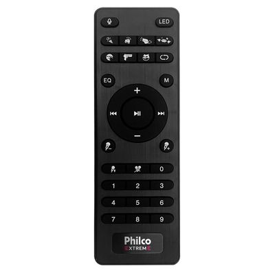 Caixa de Som Amplificada Philco PCX4500 com Bluetooth, Rádio FM, Alça, Iluminação LED e Controle Remoto - 300W Preto / Bivolt